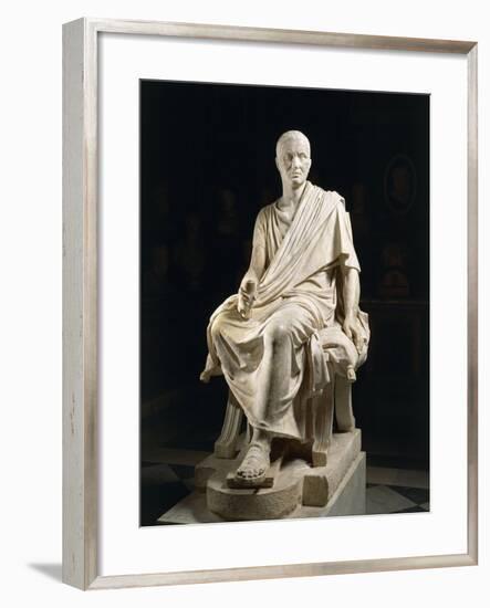 Marble Statue of Seated Claudio Marcellio-null-Framed Giclee Print