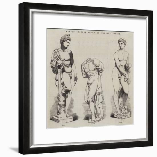 Marble Statues Found in Windsor Forest-null-Framed Giclee Print