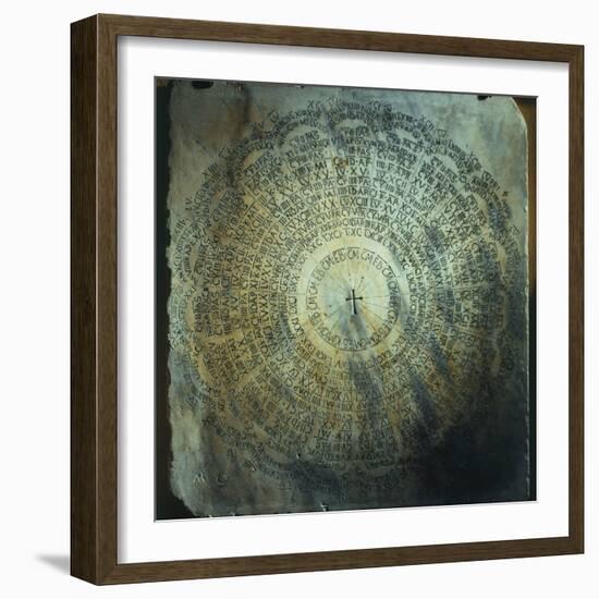 Marble Tablet with Liturgical Calendar for Easter Cycle for Years 532-626 AD-null-Framed Photographic Print