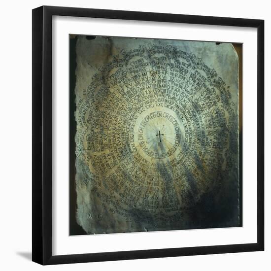 Marble Tablet with Liturgical Calendar for Easter Cycle for Years 532-626 AD-null-Framed Photographic Print