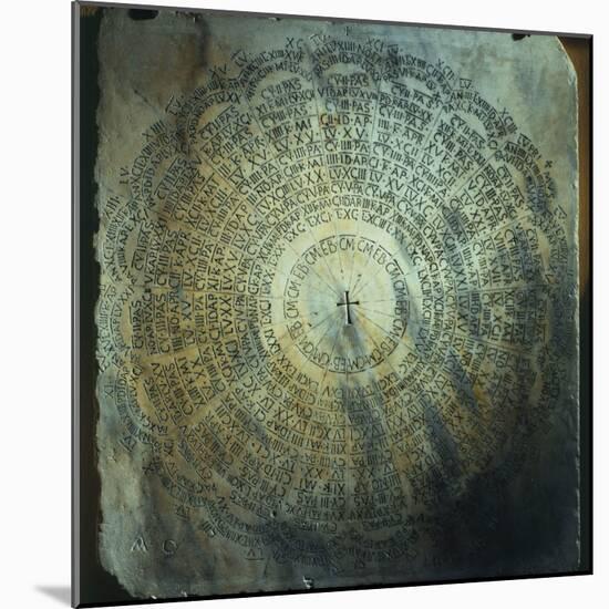 Marble Tablet with Liturgical Calendar for Easter Cycle for Years 532-626 AD-null-Mounted Photographic Print