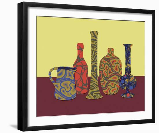 Marbled Silhouette - Outline-Erika Greenfield-Framed Giclee Print