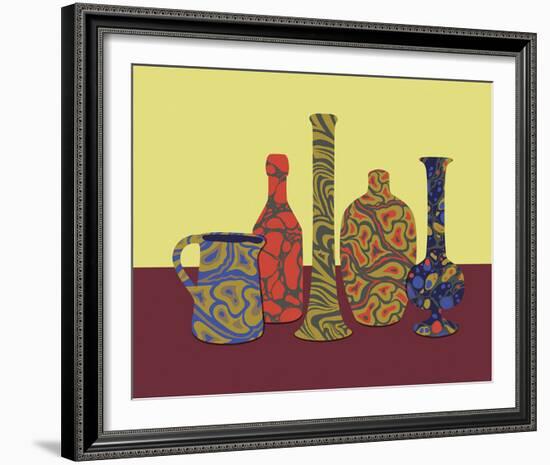Marbled Silhouette - Outline-Erika Greenfield-Framed Giclee Print
