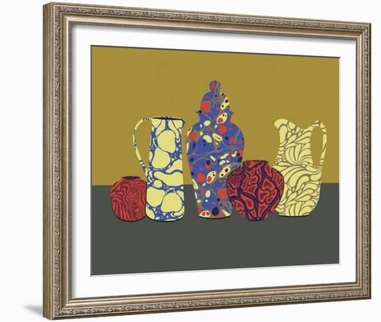 Marbled Silhouette - Shape-Erika Greenfield-Framed Giclee Print