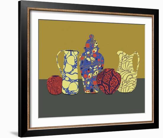 Marbled Silhouette - Shape-Erika Greenfield-Framed Giclee Print