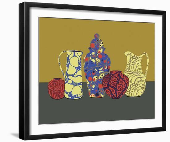 Marbled Silhouette - Shape-Erika Greenfield-Framed Giclee Print