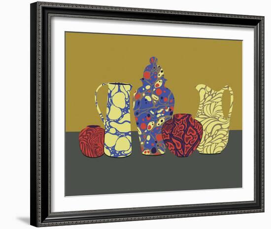 Marbled Silhouette - Shape-Erika Greenfield-Framed Giclee Print