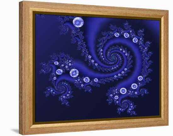 Marbleized Blue-Fractalicious-Framed Premier Image Canvas