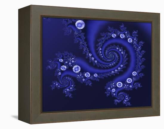 Marbleized Blue-Fractalicious-Framed Premier Image Canvas