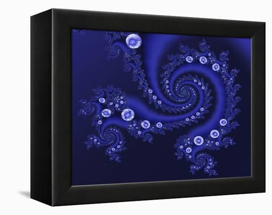 Marbleized Blue-Fractalicious-Framed Premier Image Canvas