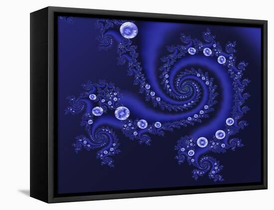 Marbleized Blue-Fractalicious-Framed Premier Image Canvas