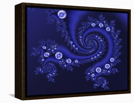 Marbleized Blue-Fractalicious-Framed Premier Image Canvas