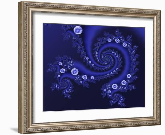 Marbleized Blue-Fractalicious-Framed Giclee Print