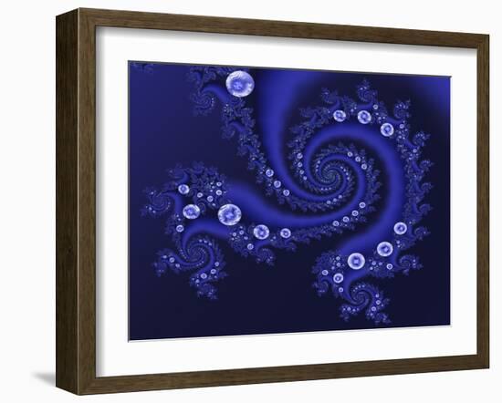 Marbleized Blue-Fractalicious-Framed Giclee Print