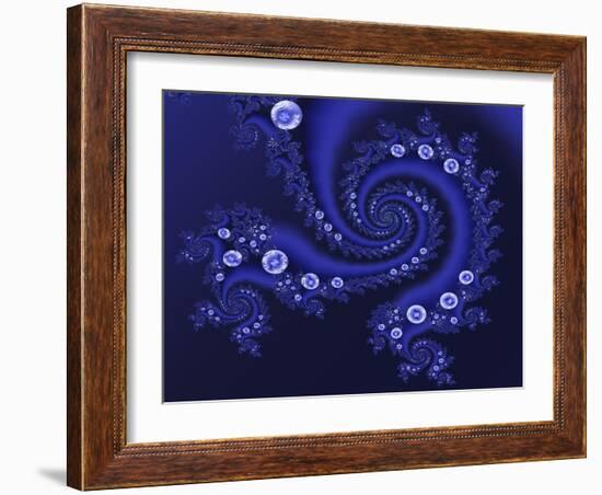 Marbleized Blue-Fractalicious-Framed Giclee Print