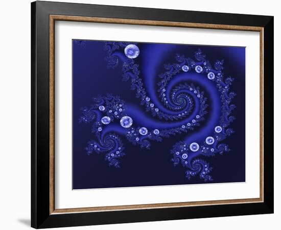 Marbleized Blue-Fractalicious-Framed Giclee Print