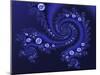 Marbleized Blue-Fractalicious-Mounted Giclee Print