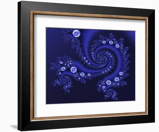 Marbleized Blue-Fractalicious-Framed Premium Giclee Print