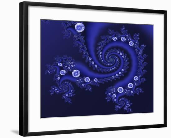 Marbleized Blue-Fractalicious-Framed Giclee Print