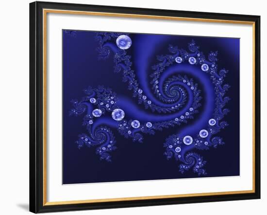 Marbleized Blue-Fractalicious-Framed Giclee Print