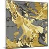 Marbleized in Gold and Grey I-Danielle Carson-Mounted Art Print