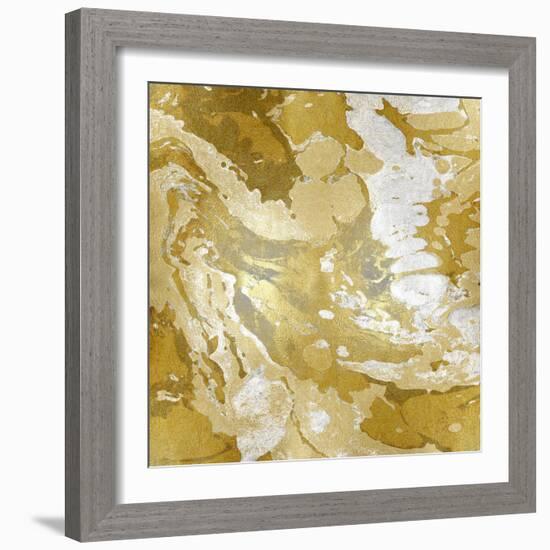 Marbleized in Gold and Silver-Danielle Carson-Framed Art Print