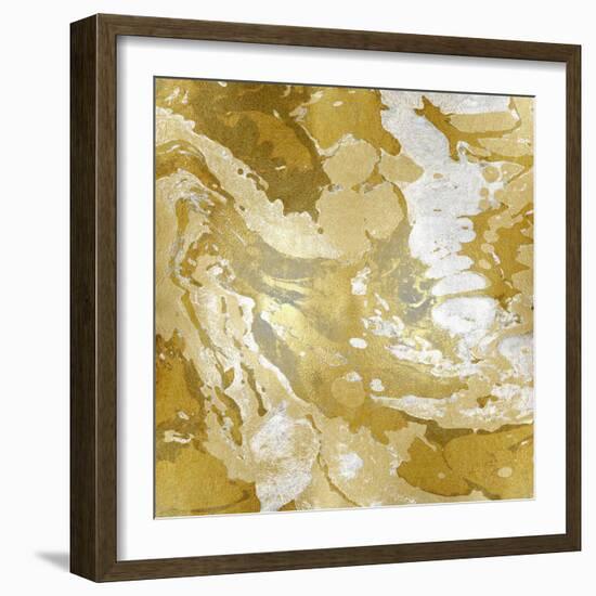 Marbleized in Gold and Silver-Danielle Carson-Framed Art Print