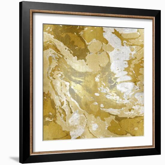 Marbleized in Gold and Silver-Danielle Carson-Framed Art Print