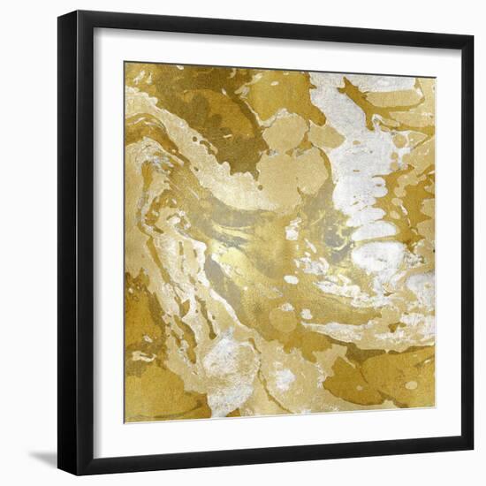 Marbleized in Gold and Silver-Danielle Carson-Framed Art Print