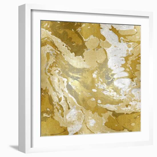 Marbleized in Gold and Silver-Danielle Carson-Framed Art Print