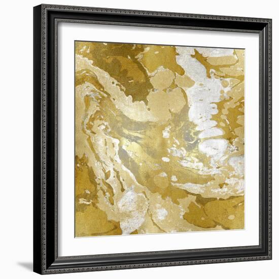 Marbleized in Gold and Silver-Danielle Carson-Framed Art Print