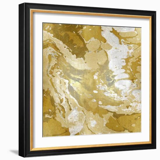 Marbleized in Gold and Silver-Danielle Carson-Framed Art Print