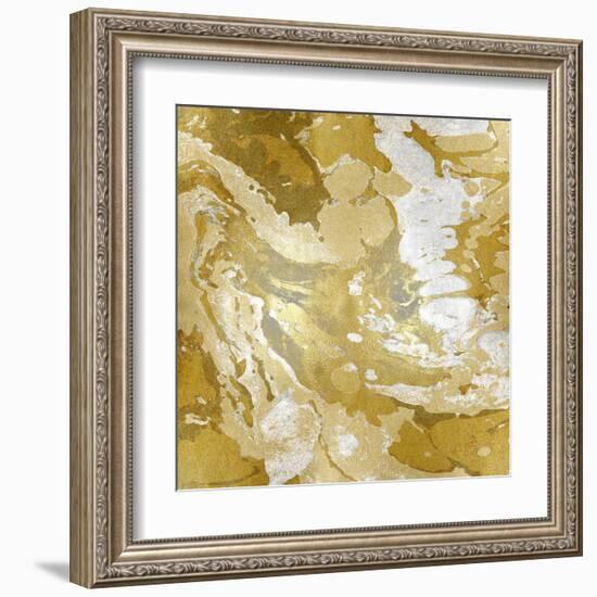 Marbleized in Gold and Silver-Danielle Carson-Framed Art Print