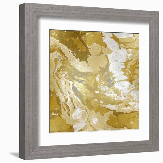 Marbleized in Gold and Silver-Danielle Carson-Framed Art Print