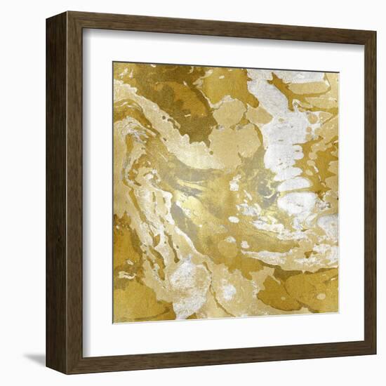 Marbleized in Gold and Silver-Danielle Carson-Framed Art Print