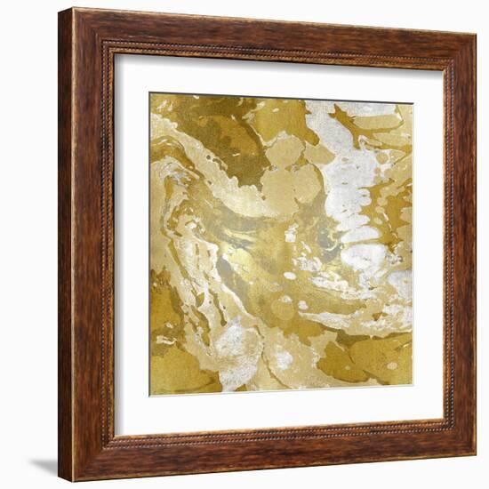 Marbleized in Gold and Silver-Danielle Carson-Framed Art Print