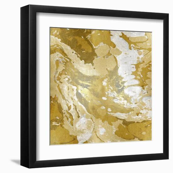 Marbleized in Gold and Silver-Danielle Carson-Framed Art Print