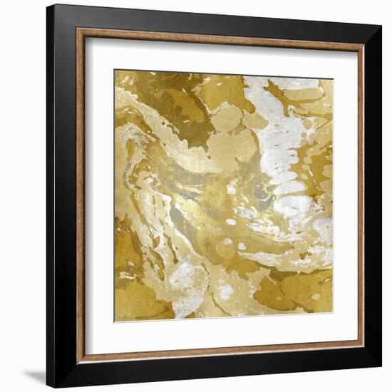 Marbleized in Gold and Silver-Danielle Carson-Framed Art Print