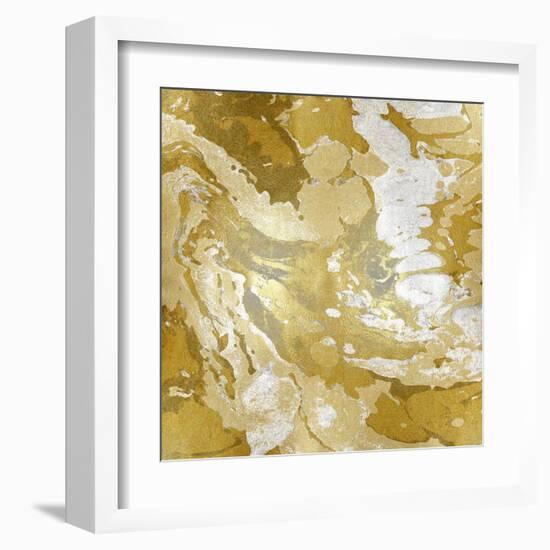 Marbleized in Gold and Silver-Danielle Carson-Framed Art Print