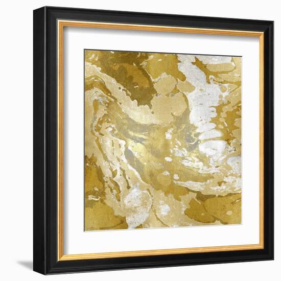 Marbleized in Gold and Silver-Danielle Carson-Framed Art Print