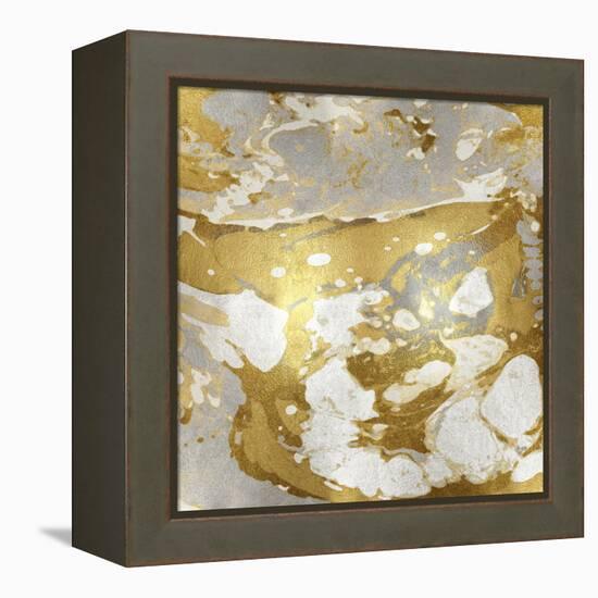 Marbleized in Gold and Silver-Danielle Carson-Framed Stretched Canvas