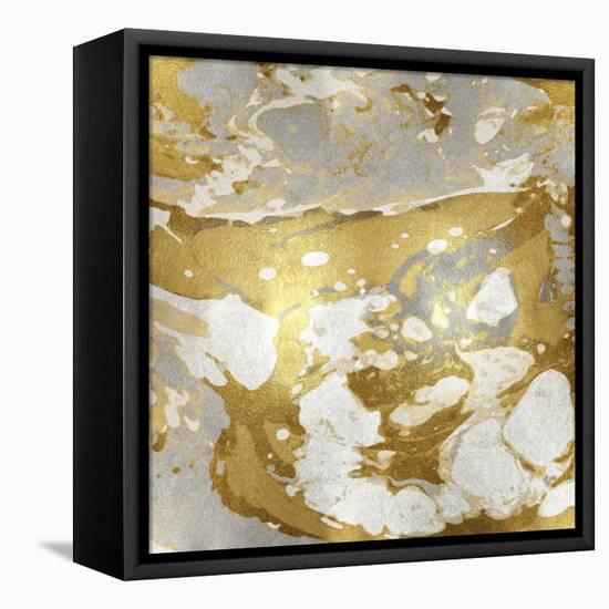 Marbleized in Gold and Silver-Danielle Carson-Framed Stretched Canvas