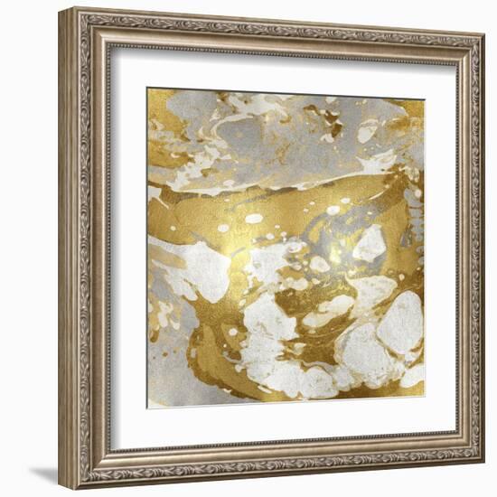 Marbleized in Gold and Silver-Danielle Carson-Framed Art Print