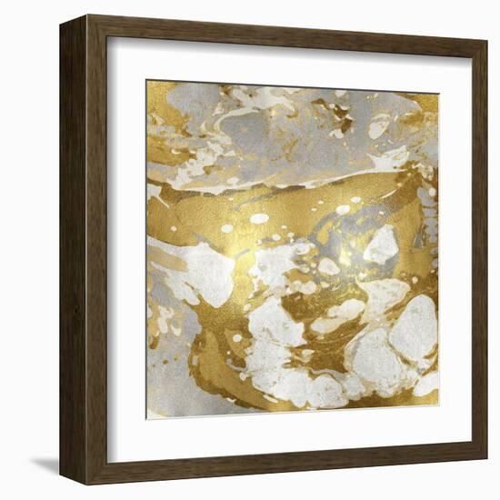 Marbleized in Gold and Silver-Danielle Carson-Framed Art Print