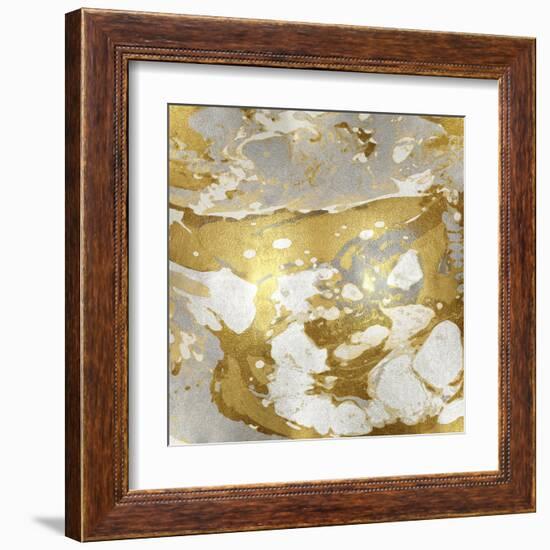 Marbleized in Gold and Silver-Danielle Carson-Framed Art Print