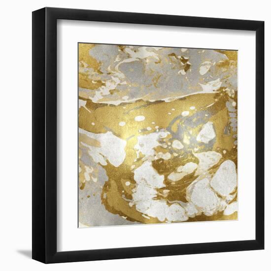 Marbleized in Gold and Silver-Danielle Carson-Framed Art Print