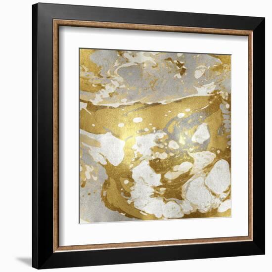 Marbleized in Gold and Silver-Danielle Carson-Framed Art Print