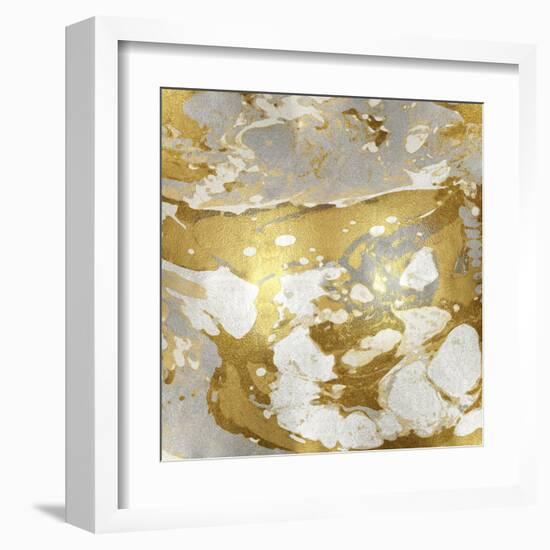 Marbleized in Gold and Silver-Danielle Carson-Framed Art Print