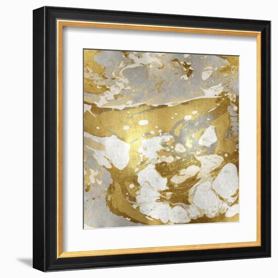 Marbleized in Gold and Silver-Danielle Carson-Framed Art Print