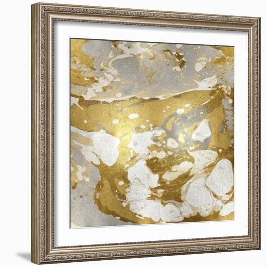 Marbleized in Gold and Silver-Danielle Carson-Framed Art Print